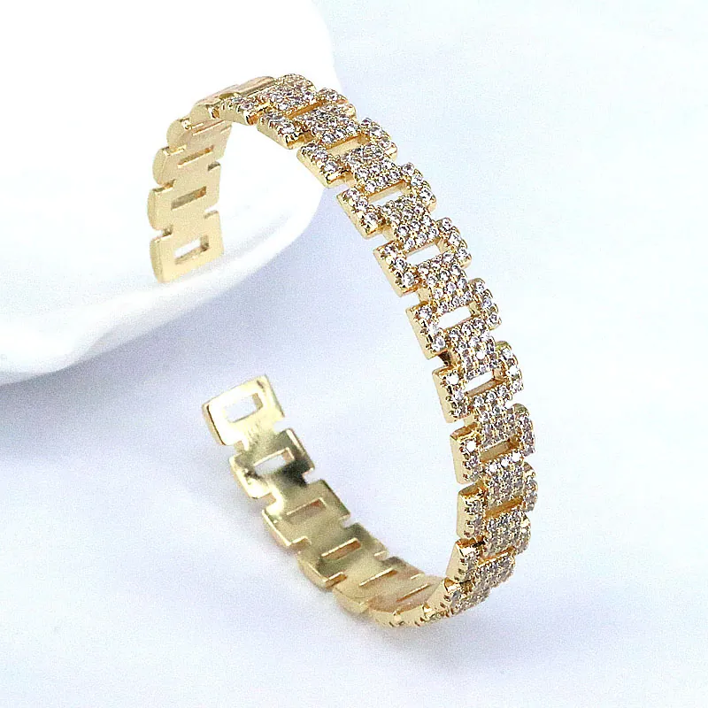 Open cuff bangle 18k gold plated