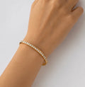 Geometric Stainless Steel Bangle Bracelet For Women Rhinestone Jewelry Gold Plated