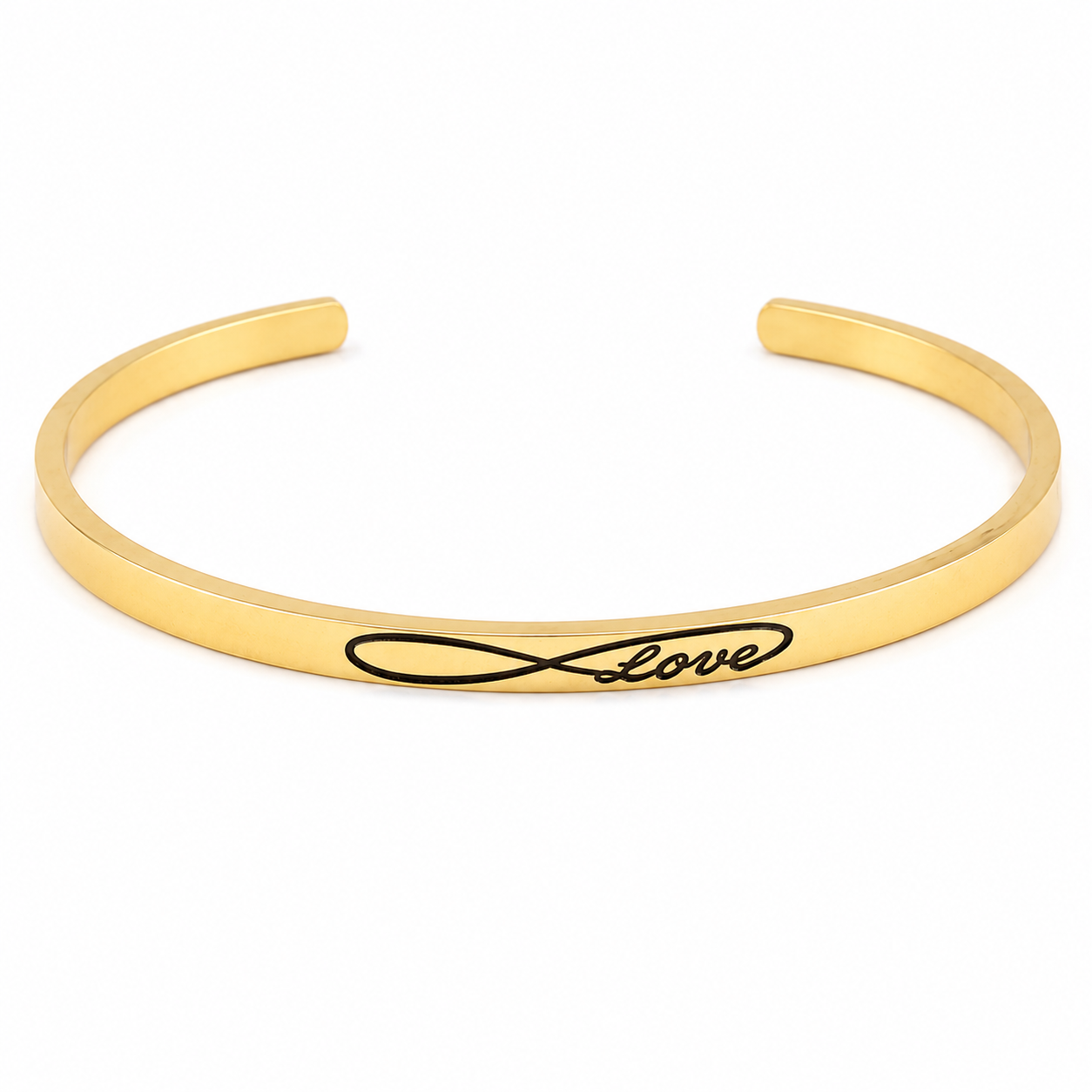 Stainless Steel Cuff Bracelet Gold Engraved Mantra Inspirational Quote Bangle Adjustable Jewelry For Women