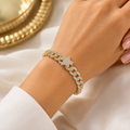 Open cuff bangle star shaped 18k gold plated
