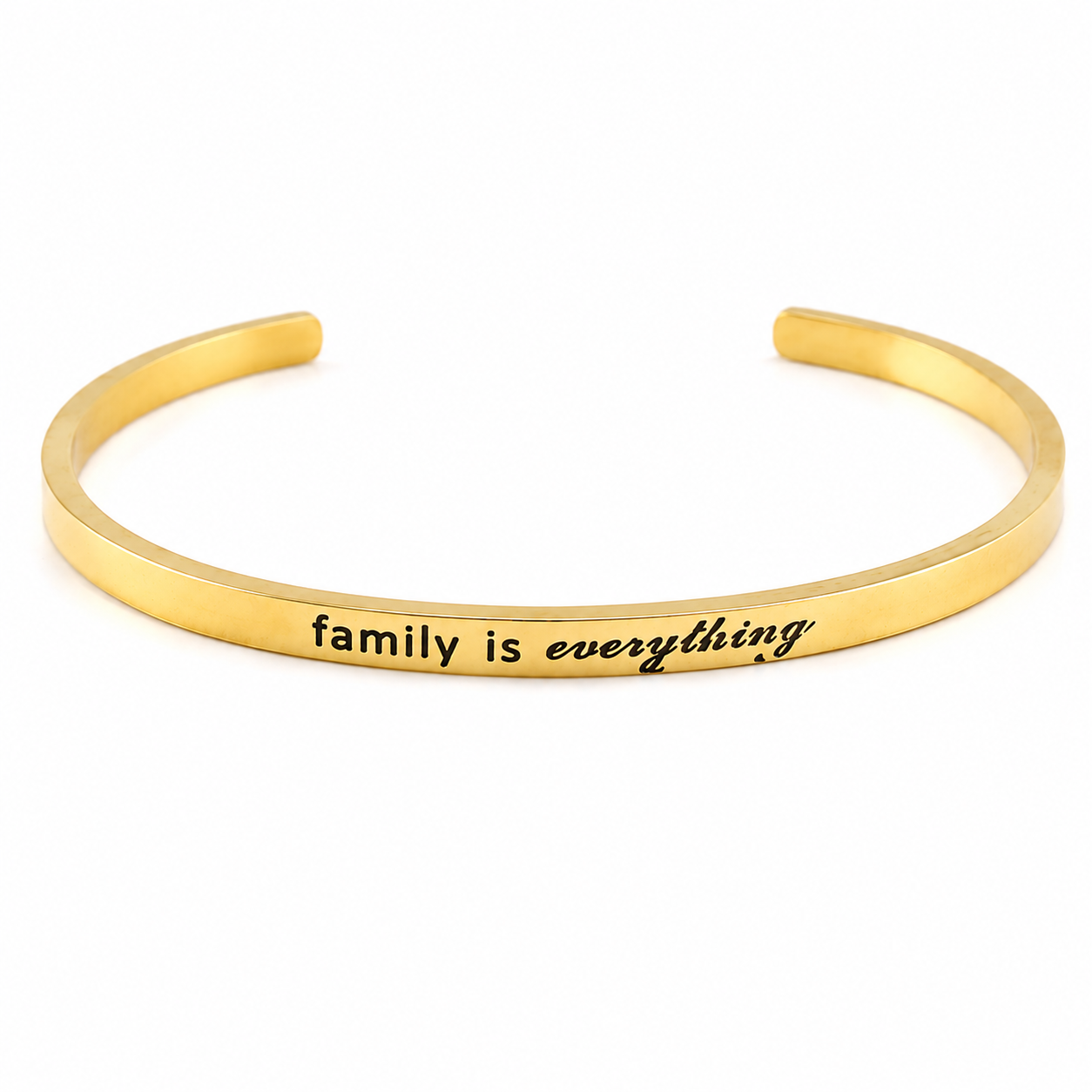 Stainless Steel Cuff Bracelet Gold Engraved Mantra Inspirational Quote Bangle Adjustable Jewelry For Women