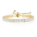 Elegant Tennis Bracelet Copper Zircon Inlaid Adjustable Bolo Clasp Fashion Jewelry For Women Gold Plated